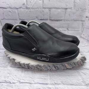 Kuru Kivi Mens Size 11.5 Black Casual Orthopedic Leather Walking Slip On Shoes